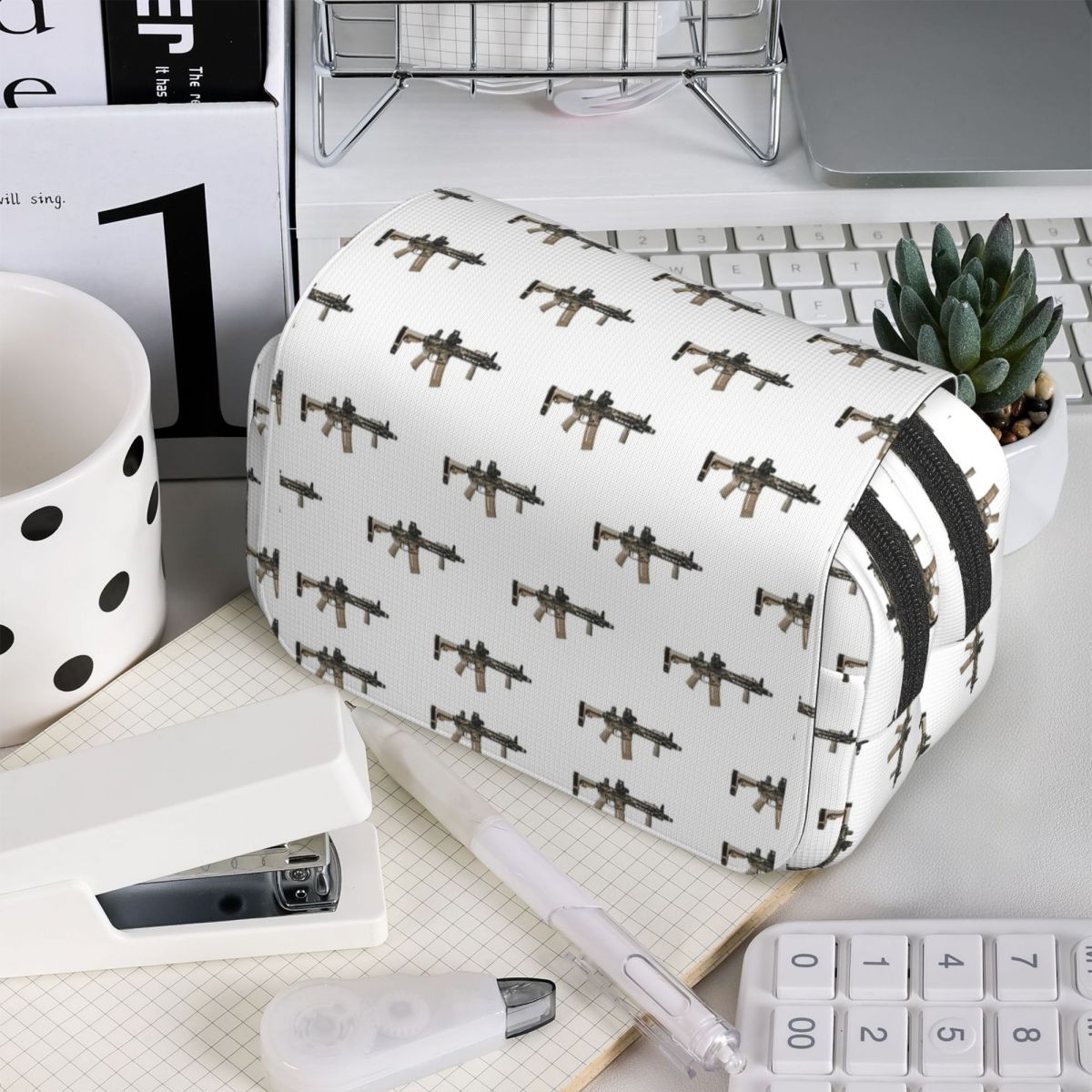 Tan Stationery & Office Supply - AR-15 Kamuflaj Desenli Silah Figürlü -